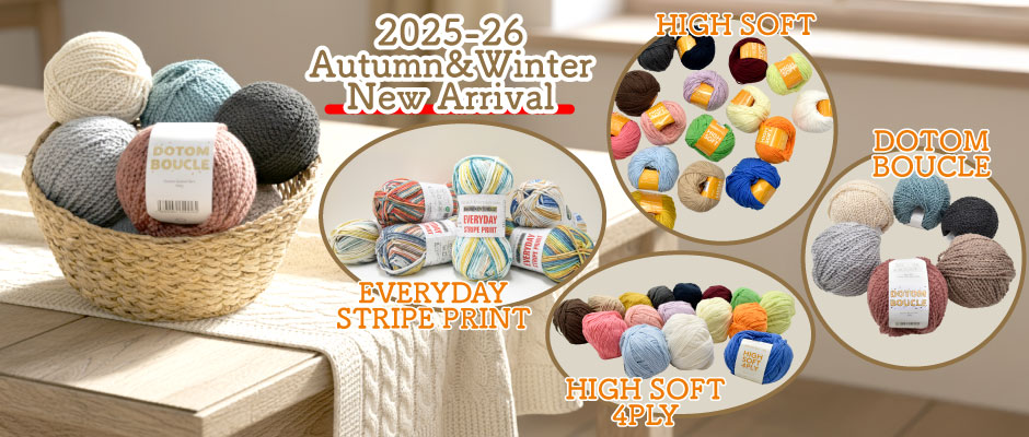 秋冬 毛糸 ドトムブークレ dotom boucle エブリデイストライププリント everyday stripe print ニューハイソフト high soft ニューハイソフトフォープライ high soft 4ply 