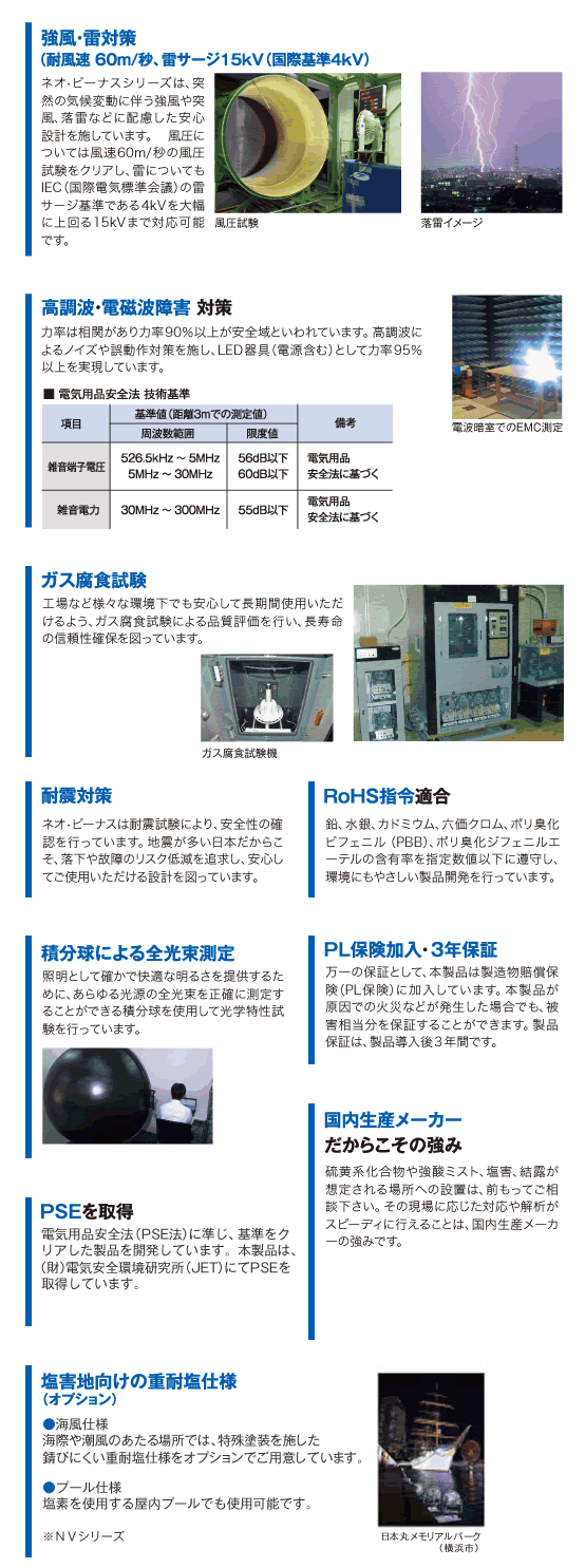 NeoVenus（ネオビーナス）の安全・安心の追及