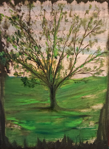 Walnut Tree  (40x30x1,5cm, Öl auf Leinwand)