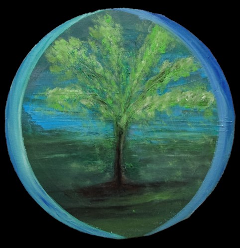 Tree Ball  (20x1,5cm, Öl auf Leinwand)