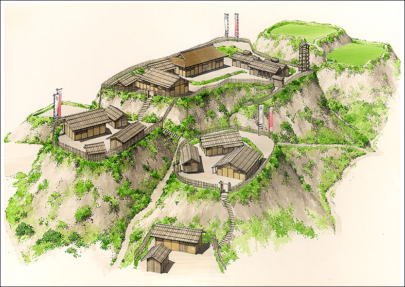 山城イメージパース　cultural property perspective illustration