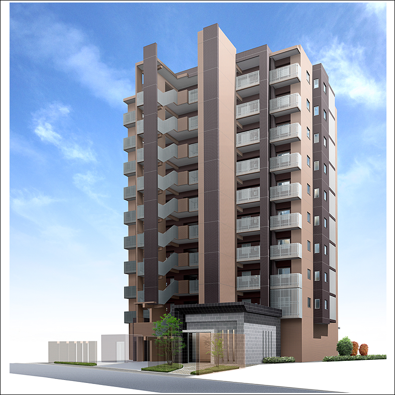 マンションパース　architectural rendering