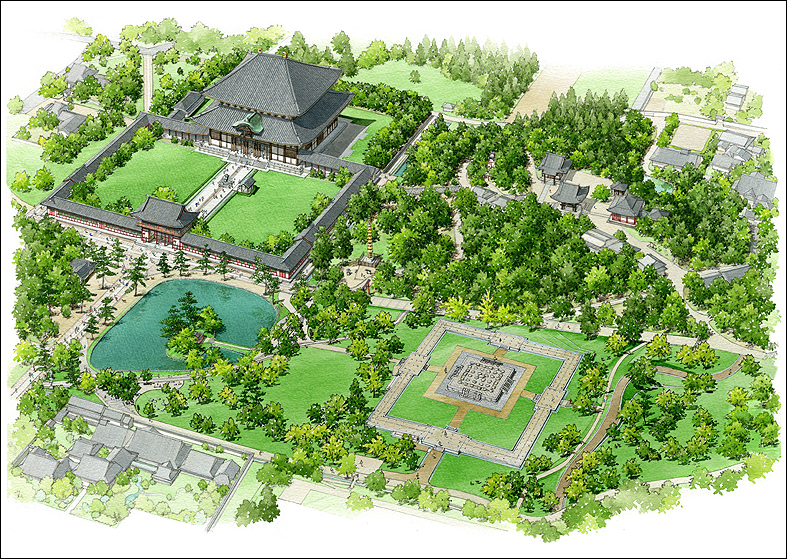 東大寺東塔院基壇イメージパース　cultural property perspective drawing
