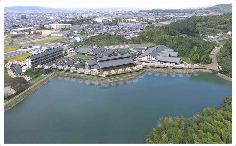 建築鳥瞰パース Public facilities image rendering