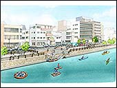 河川護岸改修パース