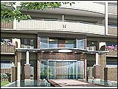 マンション玄関パース