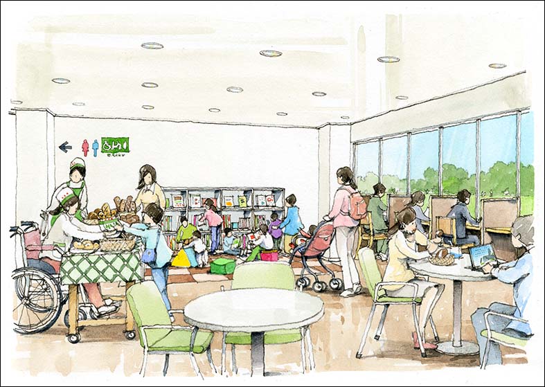 地域共生施設内観イメージ　image illustration