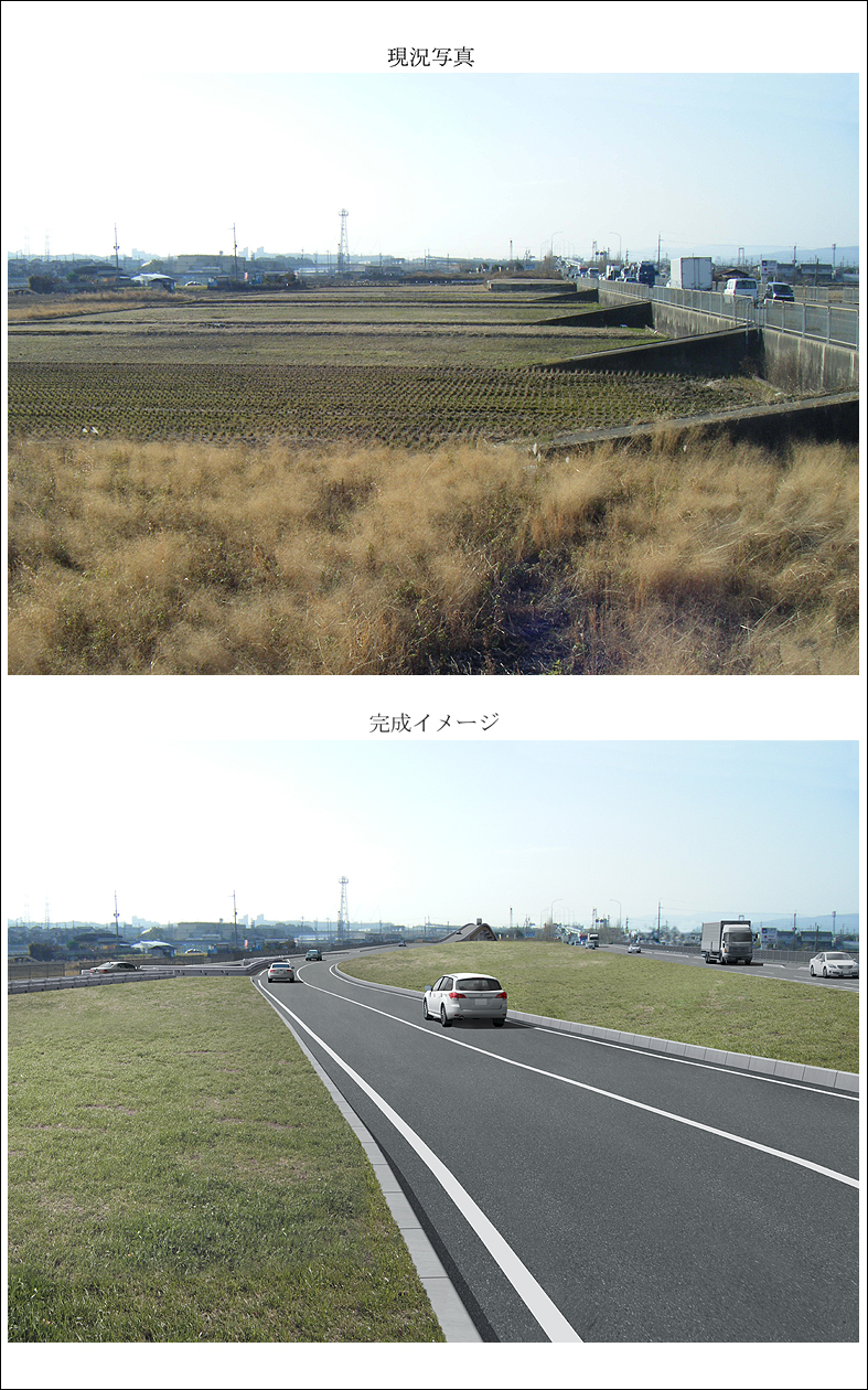 道路CGパース　 road rendering image, photo montage