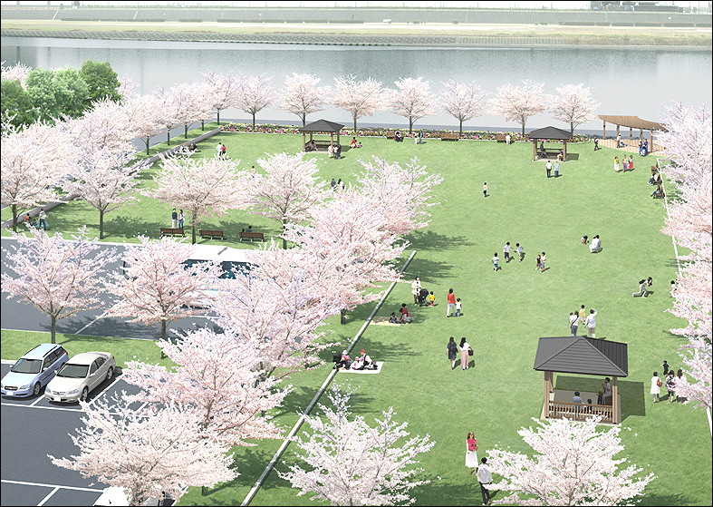 CG緑地パース pocket park perspective