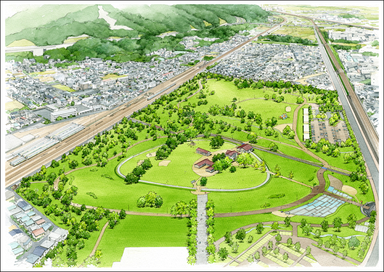 遺跡公園パース　historic remains park perspective drawing