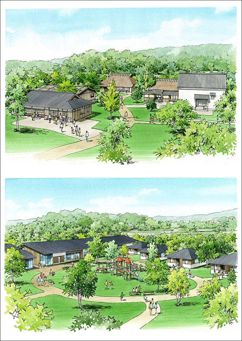 道の駅施設パース　commercial facility perspective drawing