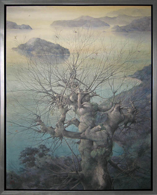 墨彩画　「託された榎の実の木」　酒井克典
