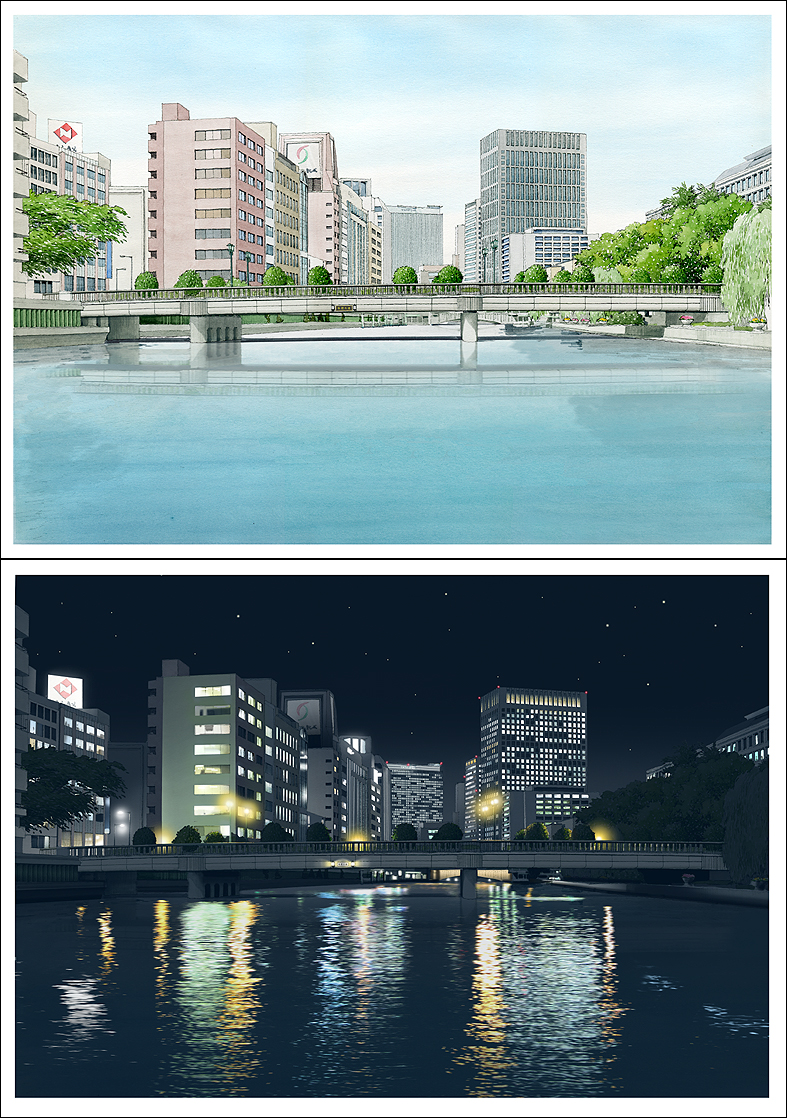 橋梁夜景パース