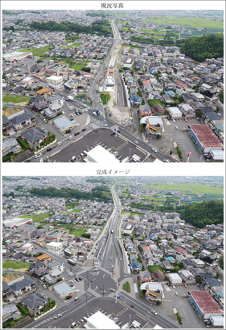 道路改修CGフォトモンタージュ road perspective, photo montage 