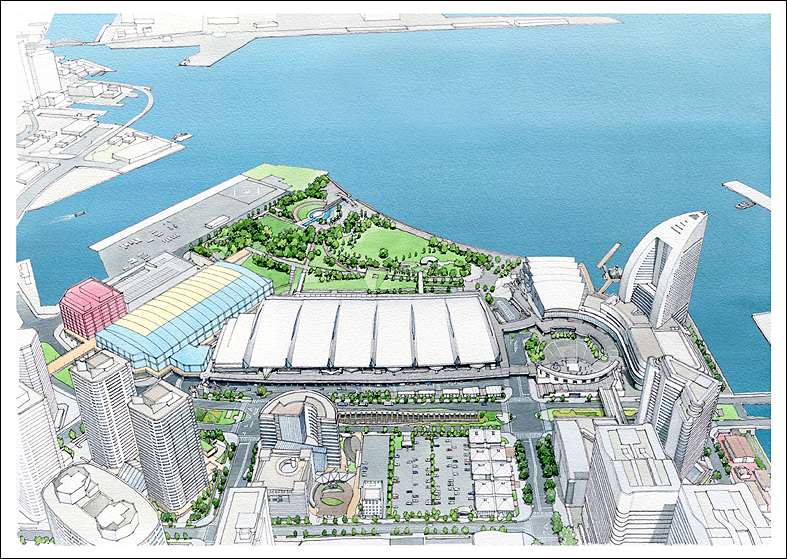 臨海整備パース　waterfront perspective drawing