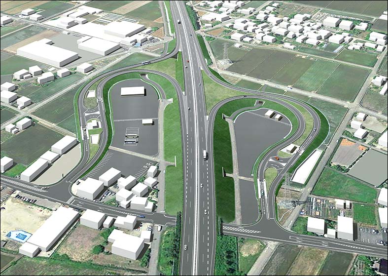 高速道路フォトモンタージュ　スマートインターチェンジフォトモンタージュ interchange rendering image, photo montage