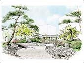 日本庭園パース