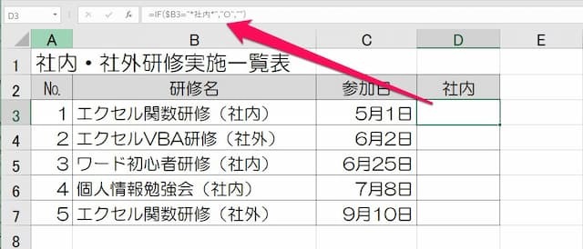 IF関数「特定の文字列を含む」-間違った方法