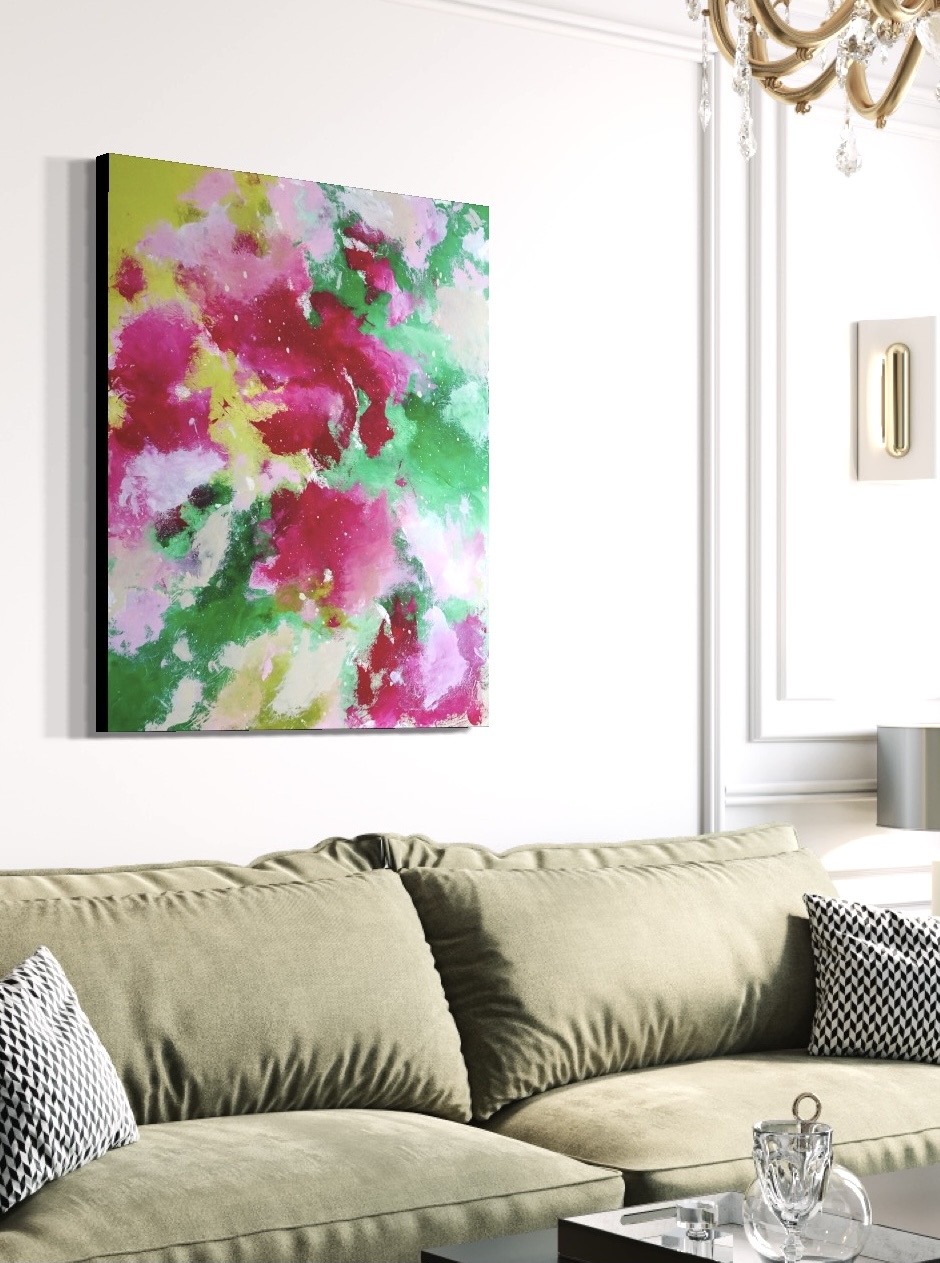 "Garden of Roses" 2019, 40"x48" - Available