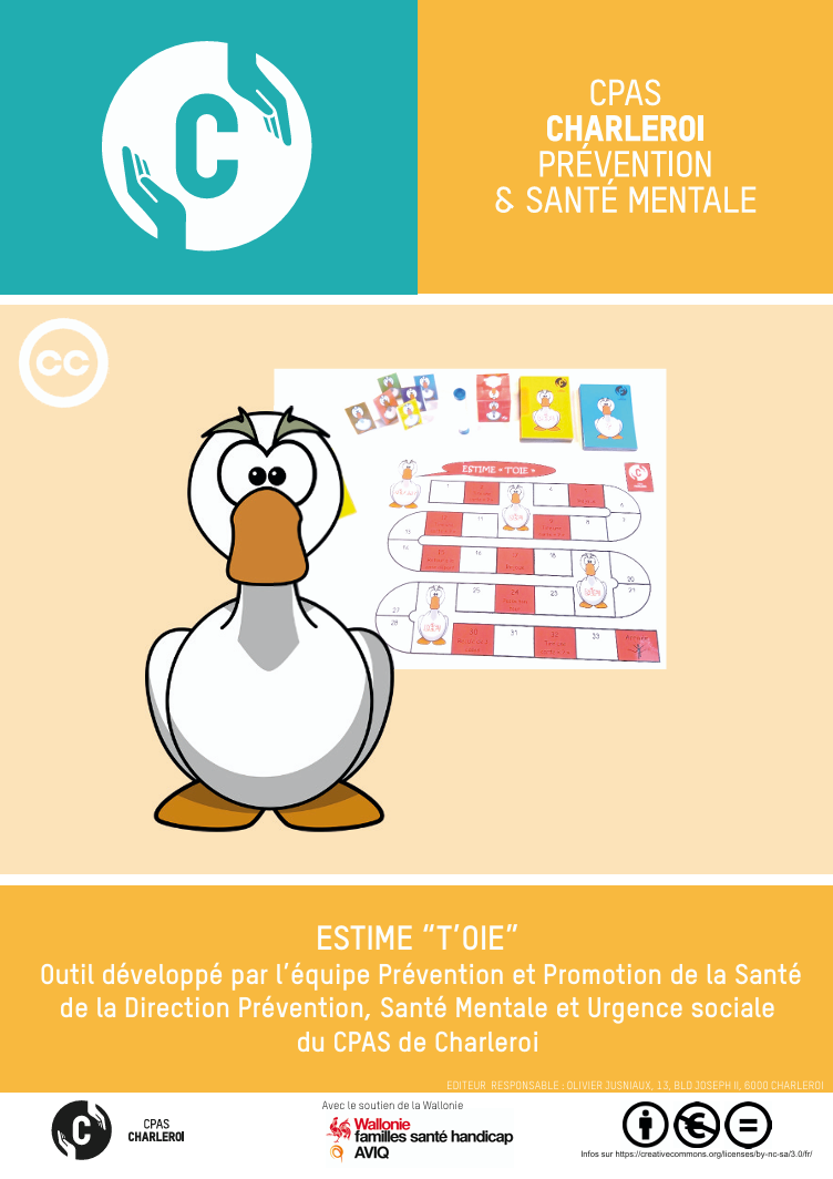 Estime t'oie. Jeu de l'oie CPS. Outil gratuit en PDF. Estime de soi. Connaissance de soi. Appartenance au groupe. Philosophie pour enfants. Compétences psychosociales. CPS. CPAS Charleroi