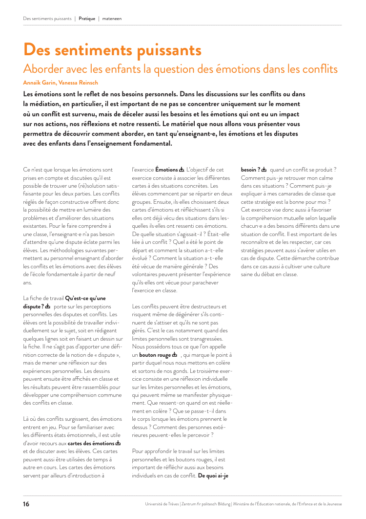 Compétences psychosociales. CPS. Ressources gratuites. PDF gratuit. Philosophie pour enfants. Philo pour enfants. CNV. Communication Non violente. Mon bouton rouge. Harcèlement scolaire. émotions. Jeu gestion de conflits PDF. 