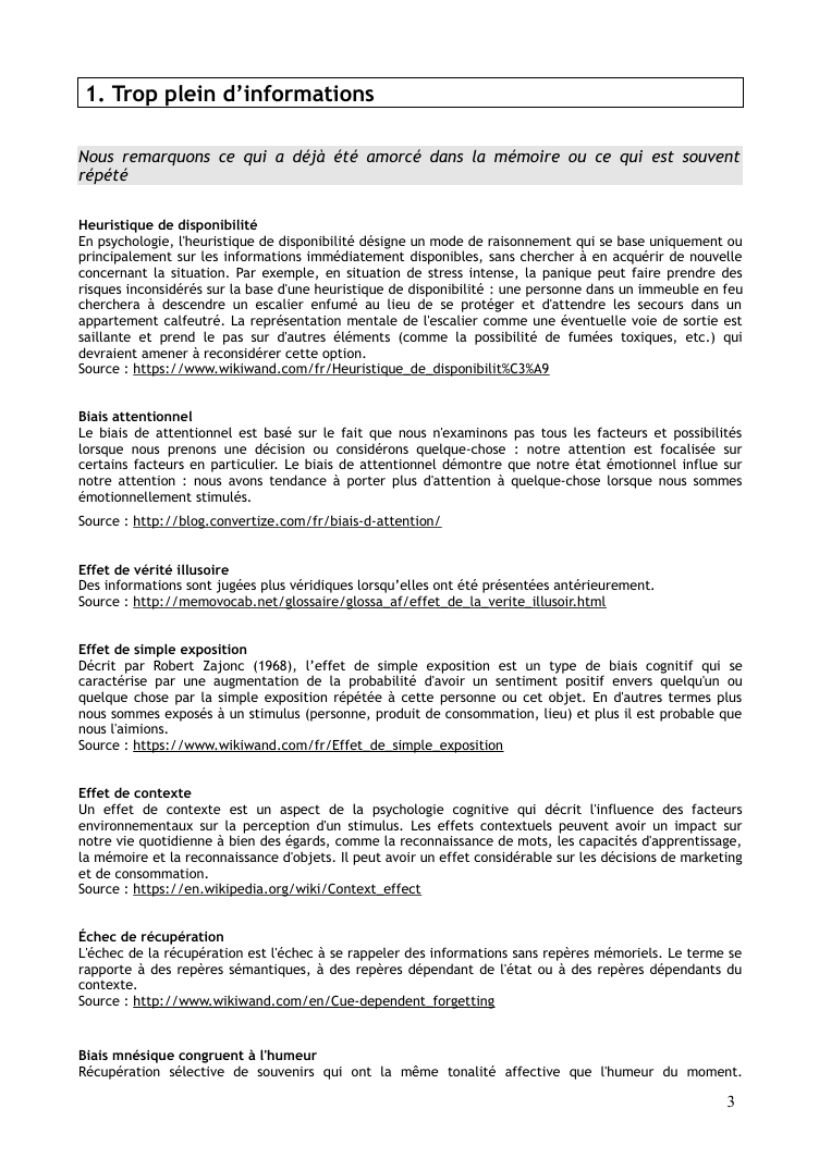 Codex des biais cognitifs 2016. Répertoire. 188 biais cognitifs. PDF gratuit sur les biais cognitifs. Biais de confirmation. Effet pygmalion. Effet Google. Biais d'ancrage. Heuristique. Esprit critique. CPS. Philosophie pour enfants.