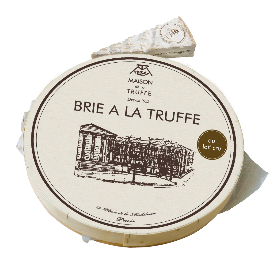 BRIE A LA TRUFFE - Dieser Brie wird Sie durch seinen zarten Schmelz und seine Cremigkeit begeistern. Der kräftige Geschmack des Brie vermischt sich mit den sehr ausgeprägten Aromen des Trüffels zu einer raffinierten und perfekt ausgewogenen Verbindung.