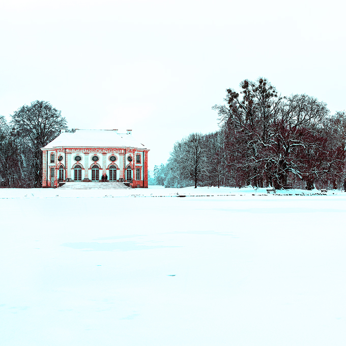 Die Badenburg im Nymphenburger Park als Farb-Photographie, Muenchen