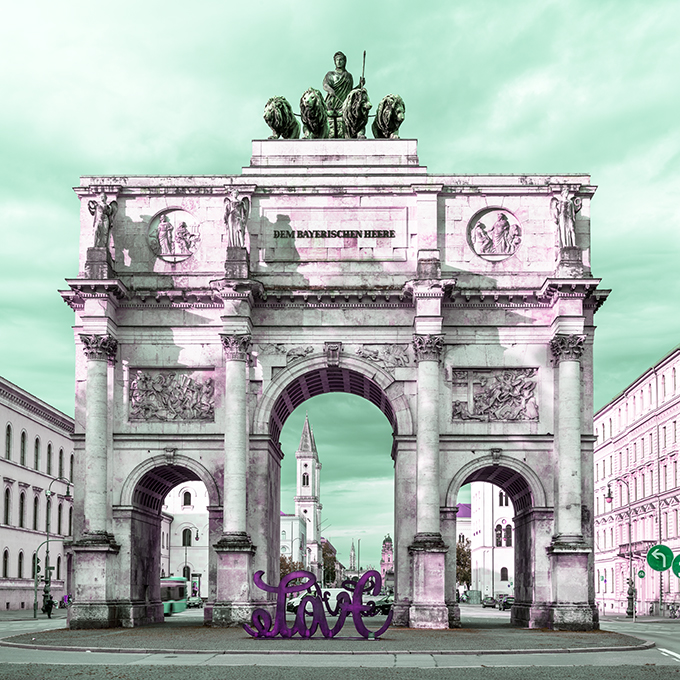 Das Siegestor als Farb-Photographie, Muenchen