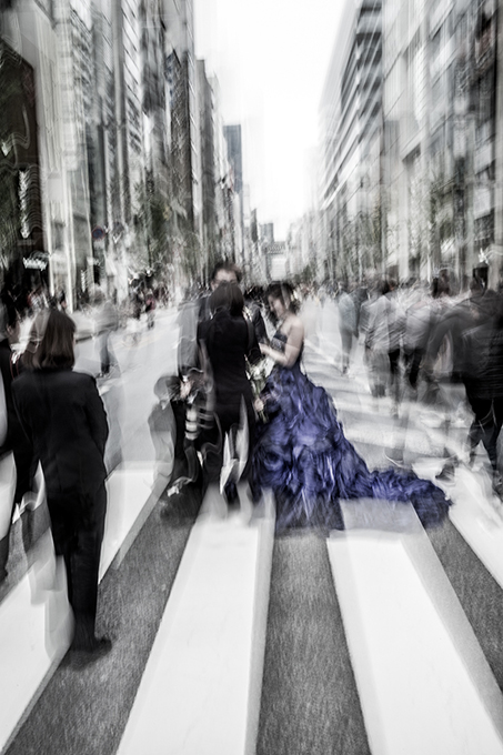 Tokio Strassenszene auf der Ginza Street am Sonntag, Japan, als Farbphoto