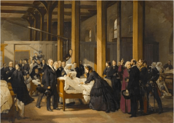 L'impératrice Eugénie se rendant au chevet des malades le 4 juillet 1866 à Amiens, par Paul-Félix Guérie 