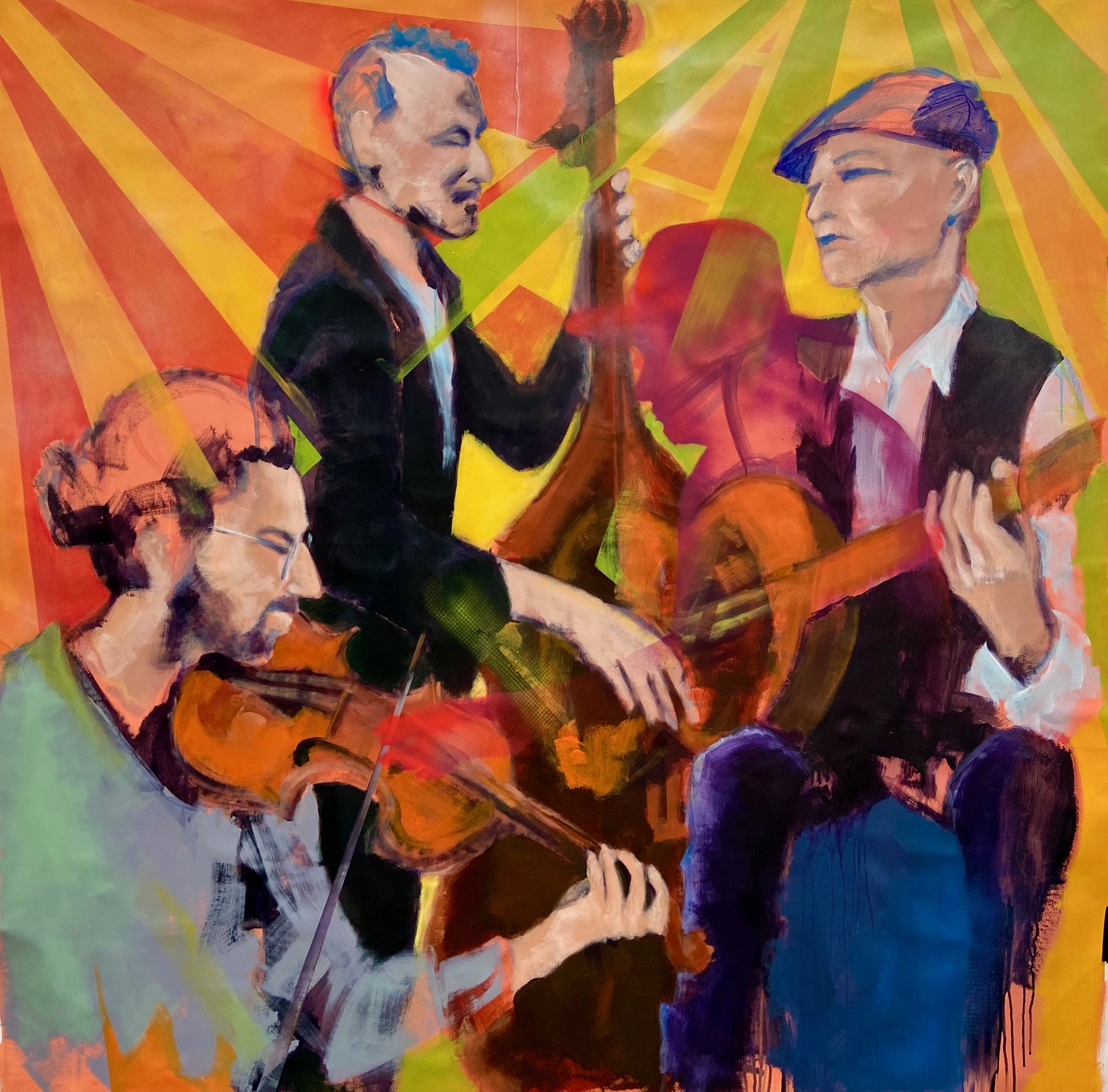 Kulturbahnhof, Acryl und Sprühlack auf Leinwand, ca. 140 x 140, 2025