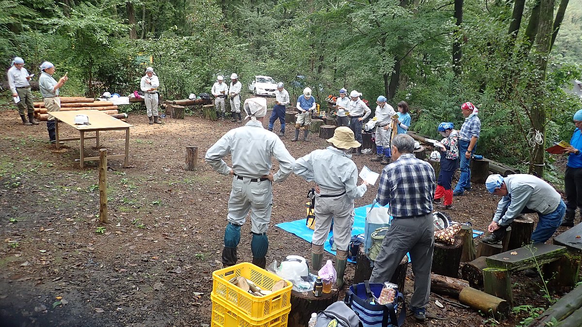 芝原 久　(10月パウロの森くらぶ)第三土曜日定例活動(19日)「作業前の安全注意」　パウロの森　2024年10月19日(土)