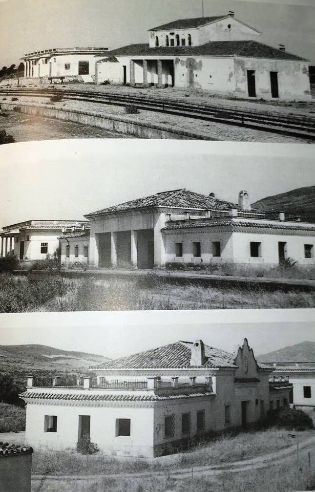 Tipología principales de los tres tipos de estaciones de tren de la línea de ferrocarril Baeza-Utiel, tramo Albacete-Baeza, el primer tipo de estación construidas en tramo provincia de Albacete y las otras dos estaciones construidas en la provincia de Jaé