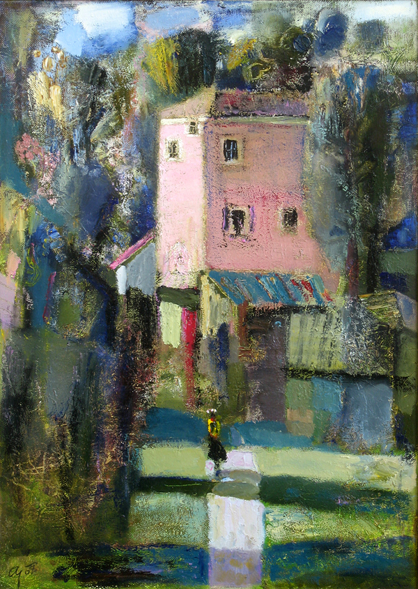 ꧁ Andrey Aranyshev 🇷🇺, Landscape with pink house, 2008 ꧂