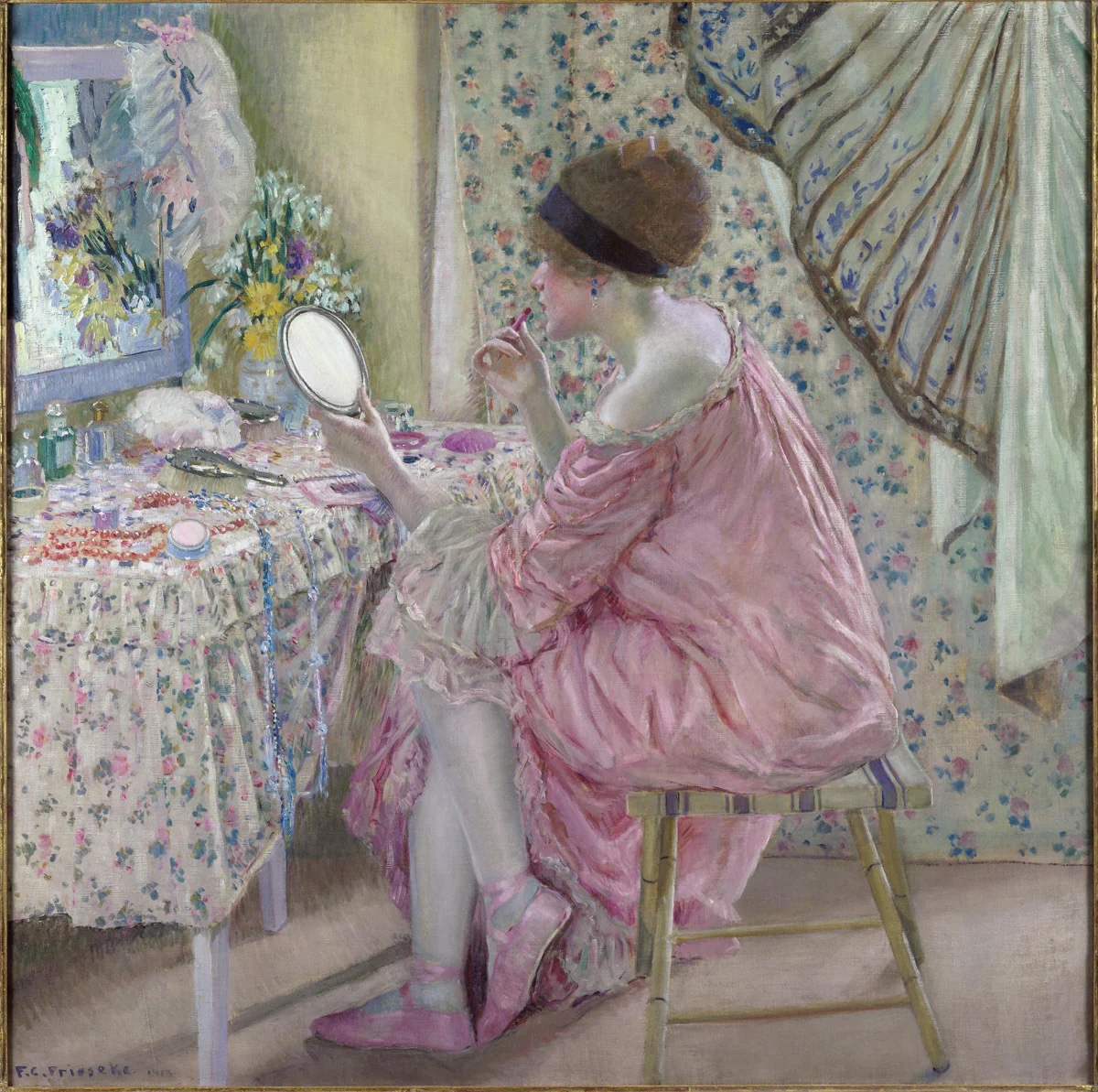 ꧁ Frederick Carl Frieseke 🇺🇸, Devant le miroir, 1913 ꧂