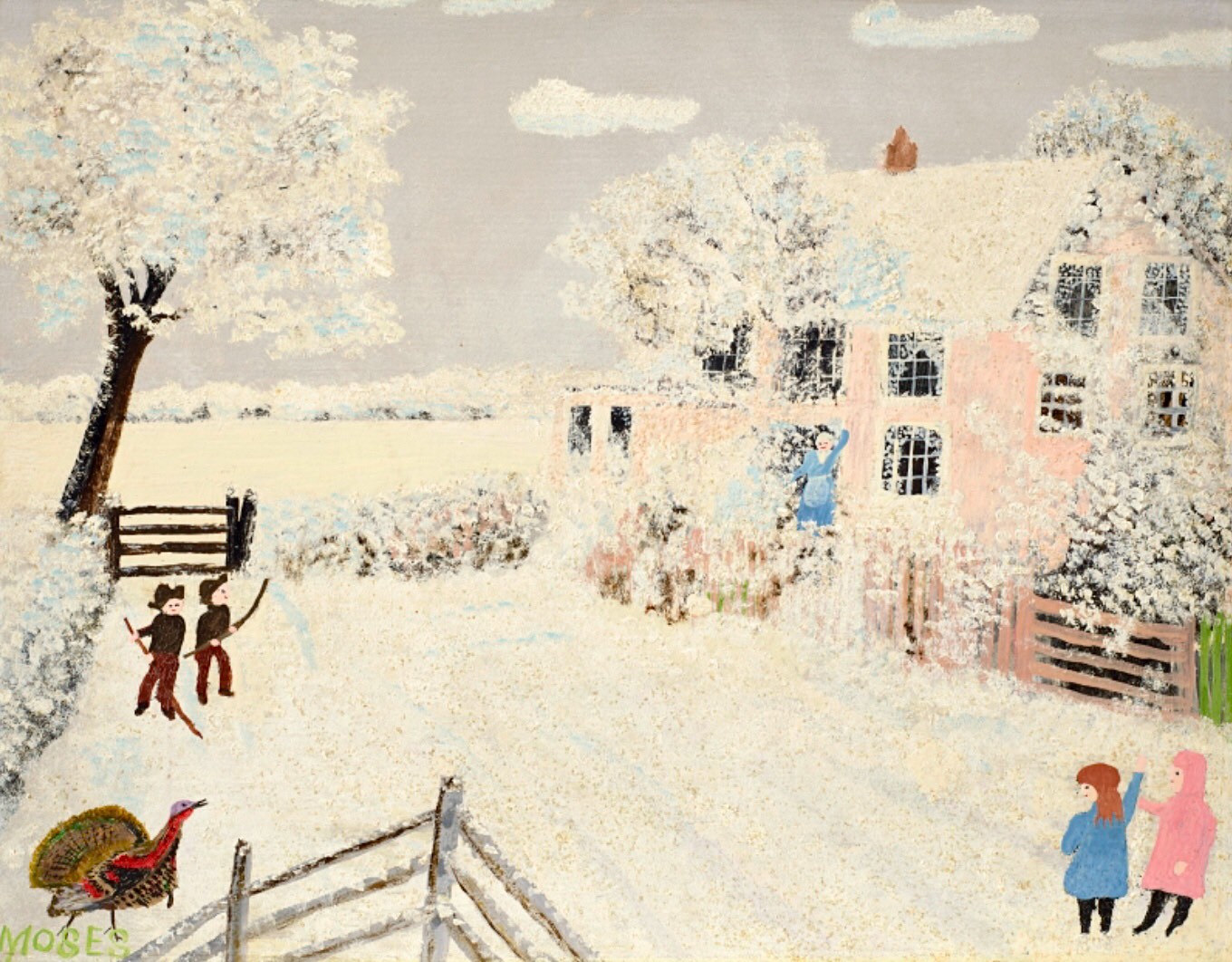 ꧁ Anna Mary Robertson (Grandma) Moses, Frosty Morning, 1944 ꧂