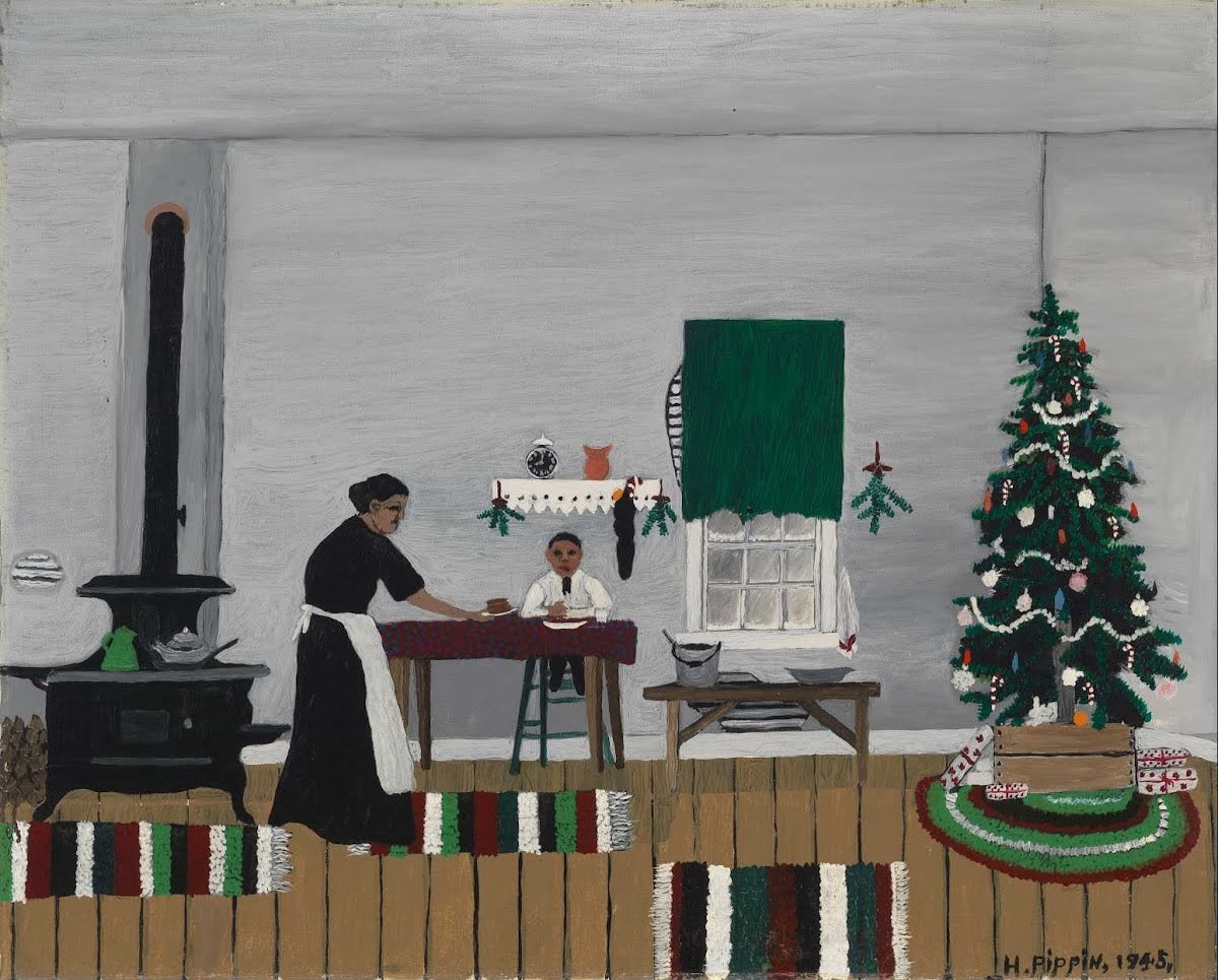 ꧁ Horace Pippin, Christmas Morning, Breakfast, 1945 ꧂