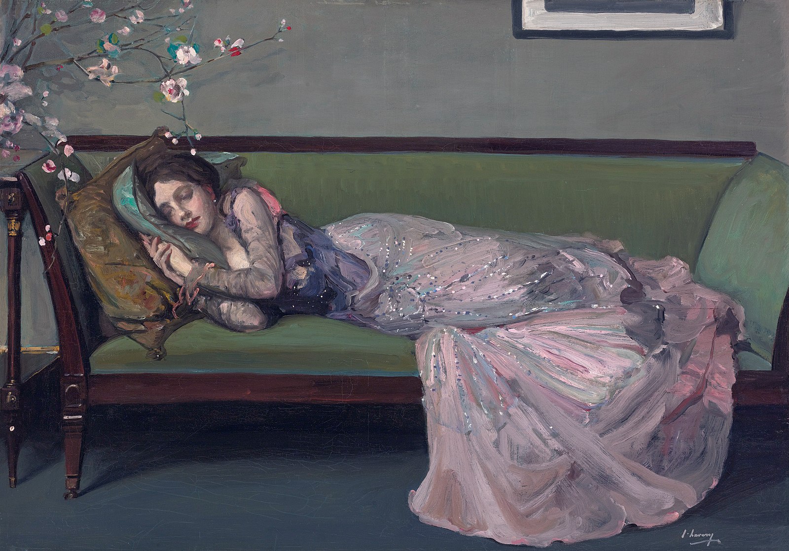 ꧁ Sir John Lavery 🇮🇪, The Green Sofa, 1908 ꧂