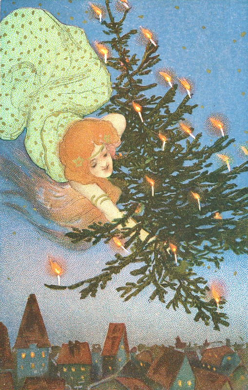 ꧁ Raphael Kirchner, L’ange et le sapin de Noël, 1904 ꧂
