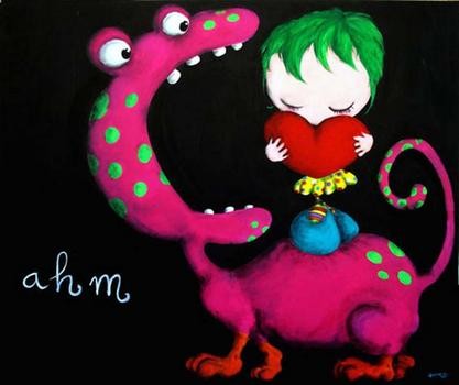 l mostro non mi mangerà il cuore, 2004 acrilico su tela   (cm 120x100)