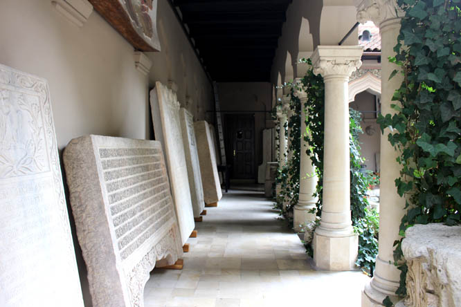 Gravestones in Monastery's court yard