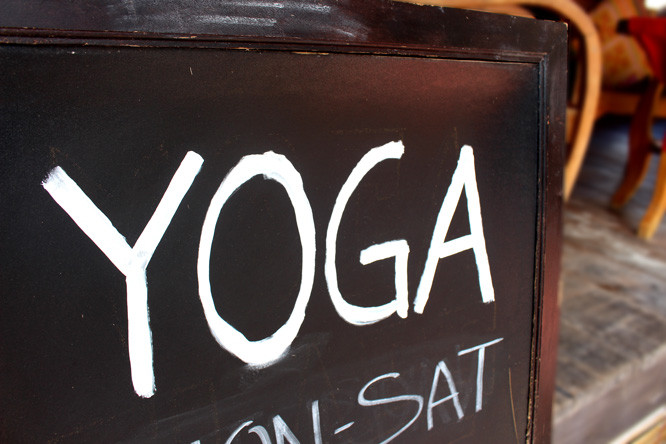 Yoga sign at Castaway