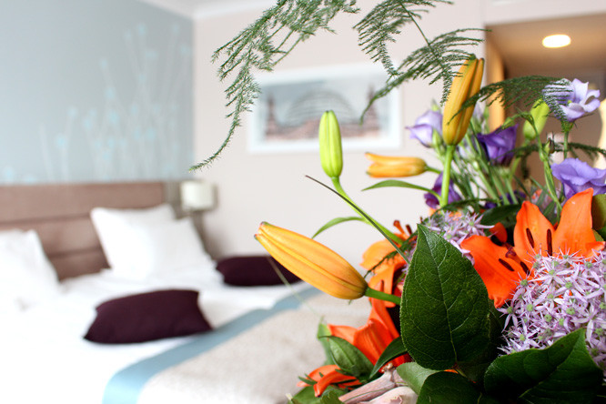 Flowers in Hotel Room