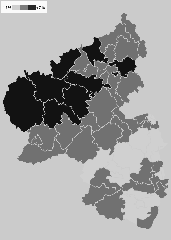 Landtagswahlergebnis CDU nach Wahlkreisen
