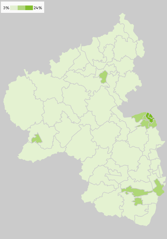 Landtagswahlergebnis Grüne nach Wahlkreisen