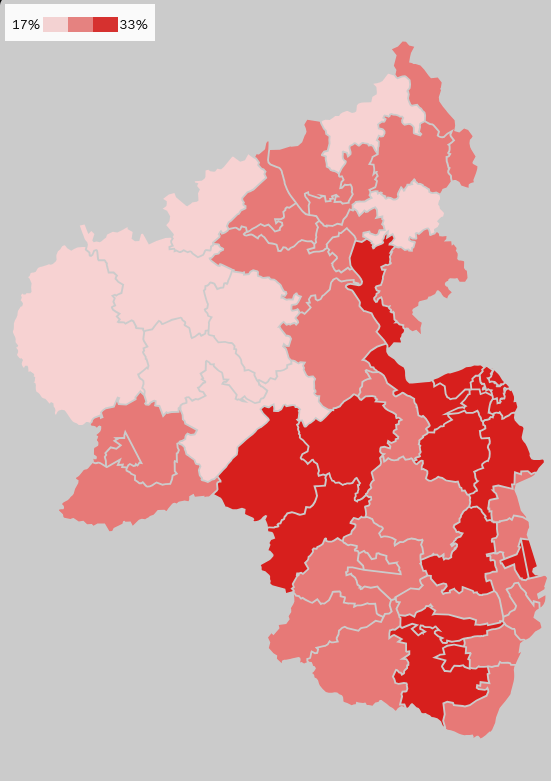 Landtagswahlergebnis SPD nach Wahlkreisen