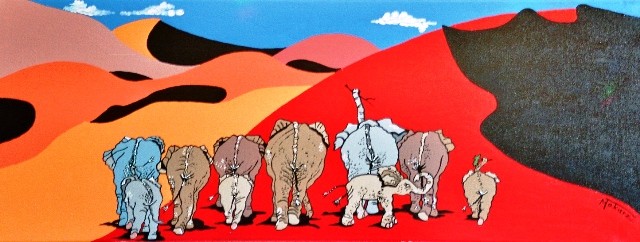 "Elefantenparade" - 80x30 - Nr:288