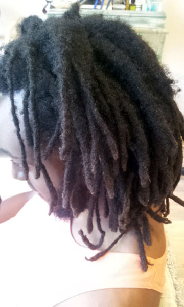 Natural african DIY dreads: not maintained