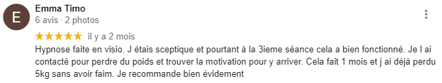 Avis hypnose en visio conférence gestion du poids